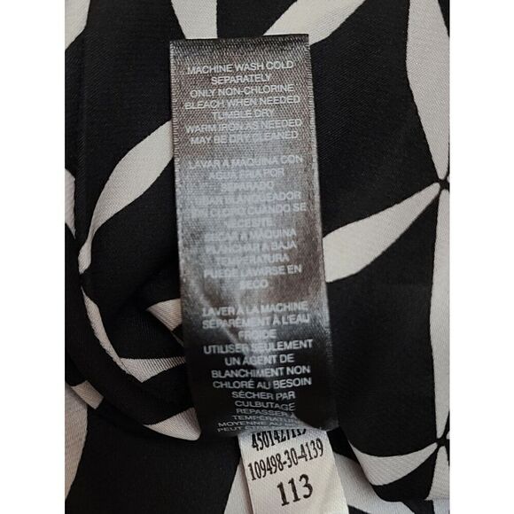 🖤🤍 WHITE HOUSE BLACK MARKET Geo Print Black White Tulle Trim Midi Skirt SIZE 2 - Picture 8 of 13